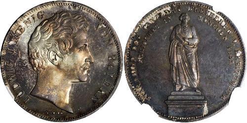 2 Thaler Royaume de Bavière (1806 - 1918) Argent Louis Ier de Bavière(1786 – 1868)