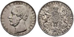 2 Thaler Royaume de Hanovre (1814 - 1866) Argent Georges V de Hanovre (1819 - 1878)