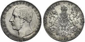 2 Thaler Royaume de Hanovre (1814 - 1866) Argent Georges V de Hanovre (1819 - 1878)