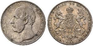 2 Thaler Royaume de Hanovre (1814 - 1866) Argent Georges V de Hanovre (1819 - 1878)