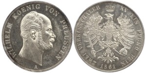 2 Thaler Royaume de Prusse (1701-1918) Argent Wilhelm I, German Emperor (1797-1888)