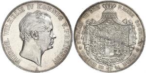2 Thaler Royaume de Prusse (1701-1918) Argent Frédéric-Guillaume IV de Prusse (1795 - 1861)