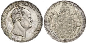 2 Thaler Royaume de Prusse (1701-1918) Argent Frédéric-Guillaume IV de Prusse (1795 - 1861)