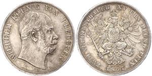 2 Thaler Royaume de Prusse (1701-1918) Argent Wilhelm I, German Emperor (1797-1888)