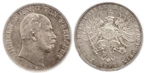 2 Thaler Royaume de Prusse (1701-1918) Argent Wilhelm I, German Emperor (1797-1888)