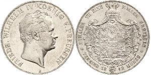 2 Thaler Royaume de Prusse (1701-1918) Argent Frédéric-Guillaume IV de Prusse (1795 - 1861)