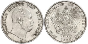 2 Thaler Royaume de Prusse (1701-1918) Argent Wilhelm I, German Emperor (1797-1888)