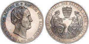 2 Thaler Royaume de Saxe (1806 - 1918) Argent Frédéric-Auguste II de Saxe