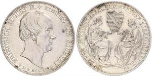 2 Thaler Royaume de Saxe (1806 - 1918) Argent Frédéric-Auguste II de Saxe