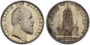 2 Thaler Royaume de Wurtemberg (1806-1918) Argent Charles Ier de Wurtemberg