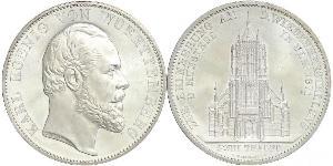 2 Thaler Royaume de Wurtemberg (1806-1918) Argent Charles Ier de Wurtemberg