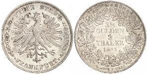 2 Thaler Ville libre de Francfort Argent 