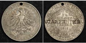 2 Thaler Ville libre de Francfort Argent 