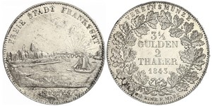 2 Thaler Ville libre de Francfort Argent 