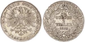 2 Thaler Ville libre de Francfort Argent 