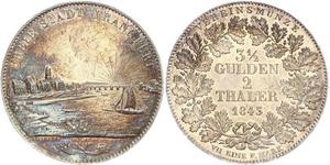 2 Thaler Ville libre de Francfort Argent 