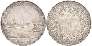 2 Thaler Ville libre de Francfort Argent 