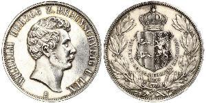 2 Thaler Ducato di Brunswick (1815 - 1918) Argento Guglielmo VIII di Brunswick