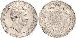 2 Thaler Ducato di Brunswick (1815 - 1918) Argento Guglielmo VIII di Brunswick