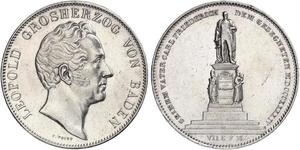 2 Thaler Grand Duchy of Baden (1806-1918) Argento Leopoldo di Baden(1790 – 1852)