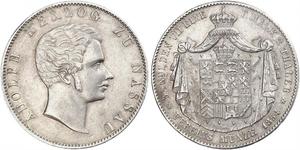 2 Thaler Nassau (stato) (1806 - 1866) Argento Adolfo di Lussemburgo