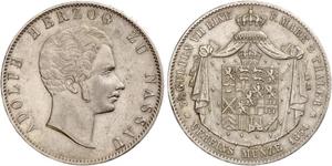 2 Thaler Nassau (stato) (1806 - 1866) Argento Adolfo di Lussemburgo