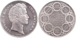 2 Thaler Regno di Baviera (1806 - 1918) Argento Ludovico I di Baviera (re)(1786 – 1868)