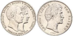 2 Thaler Regno di Baviera (1806 - 1918) Argento Ludovico I di Baviera (re)(1786 – 1868)