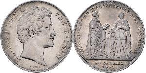 2 Thaler Regno di Baviera (1806 - 1918) Argento Ludovico I di Baviera (re)(1786 – 1868)