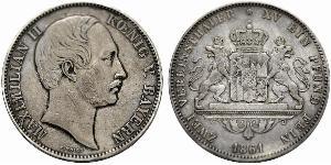 2 Thaler Regno di Baviera (1806 - 1918) Argento Massimiliano II di Baviera(1811 - 1864)