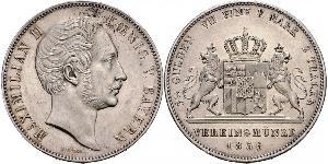 2 Thaler Regno di Baviera (1806 - 1918) Argento Massimiliano II di Baviera(1811 - 1864)