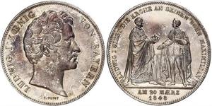 2 Thaler Regno di Baviera (1806 - 1918) Argento Ludovico I di Baviera (re)(1786 – 1868)