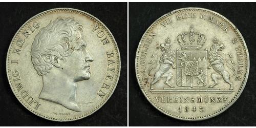 2 Thaler Regno di Baviera (1806 - 1918) Argento Ludovico I di Baviera (re)(1786 – 1868)