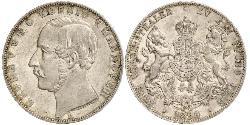 2 Thaler Regno di Hannover (1814 - 1866) Argento Giorgio V di Hannover (1819 - 1878)