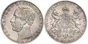 2 Thaler Regno di Hannover (1814 - 1866) Argento Giorgio V di Hannover (1819 - 1878)