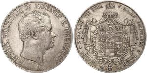 2 Thaler Regno di Prussia (1701-1918) Argento Federico Guglielmo IV di Prussia (1795 - 1861)