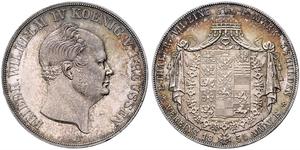 2 Thaler Regno di Prussia (1701-1918) Argento Federico Guglielmo IV di Prussia (1795 - 1861)