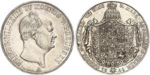 2 Thaler Regno di Prussia (1701-1918) Argento Federico Guglielmo IV di Prussia (1795 - 1861)
