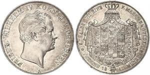 2 Thaler Regno di Prussia (1701-1918) Argento Federico Guglielmo IV di Prussia (1795 - 1861)