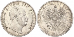 2 Thaler Regno di Prussia (1701-1918) Argento Wilhelm I, German Emperor (1797-1888)