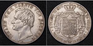 2 Thaler Regno di Sassonia (1806 - 1918) Argento 