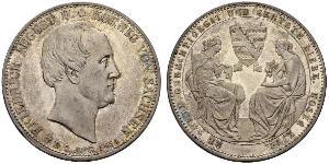 2 Thaler Regno di Sassonia (1806 - 1918) Argento Federico Augusto II di Sassonia