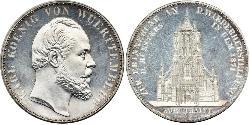 2 Thaler Regno di Württemberg (1806-1918) Argento Carlo di Württemberg