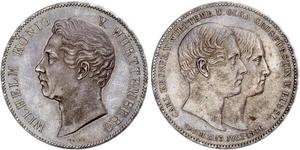 2 Thaler Regno di Württemberg (1806-1918) Argento Guglielmo I di Württemberg