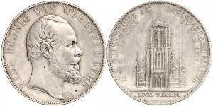 2 Thaler Regno di Württemberg (1806-1918) Argento Carlo di Württemberg