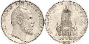 2 Thaler Regno di Württemberg (1806-1918) Argento Carlo di Württemberg