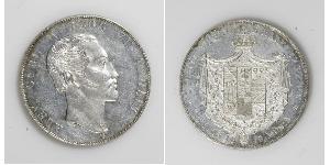 2 Thaler Anhalt-Bernburg (1603 - 1863) Plata Alexander Karl, Duke of Anhalt-Bernburg (1805 – 1863)
