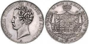 2 Thaler Anhalt-Dessau (1603 -1863) Plata Leopoldo IV de Anhalt (1794 – 1871)