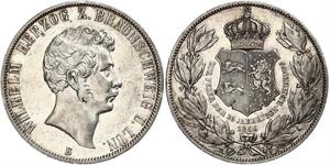 2 Thaler Ducado de Brunswick (1815 - 1918) Plata Guillermo de Brunswick
