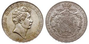 2 Thaler Ducado de Brunswick (1815 - 1918) Plata Guillermo de Brunswick